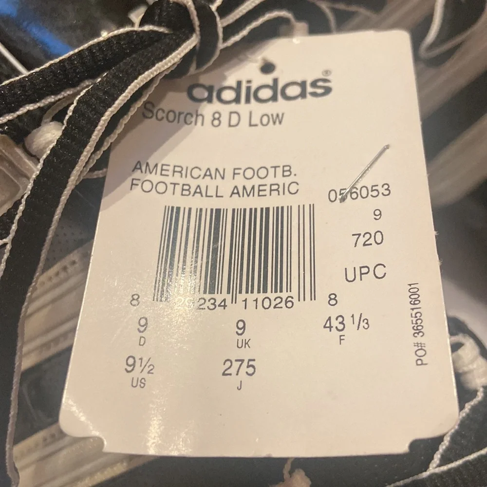 ADIDAS SCORCH NEW Size 9.5 Football Cleats